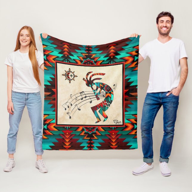 Southwest Kokopelli Fleece Blanket (In Situ)