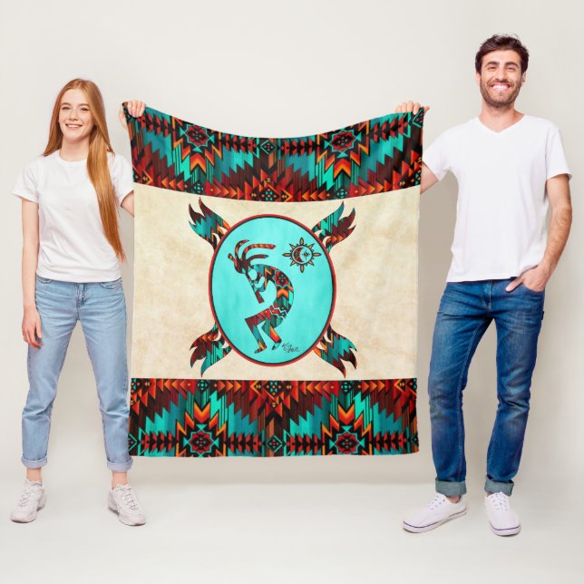 Southwest Kokopelli Fleece Blanket (In Situ)