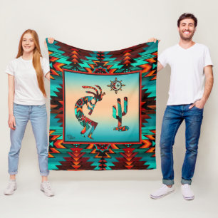 Southwest Kokopelli Fleece Blanket