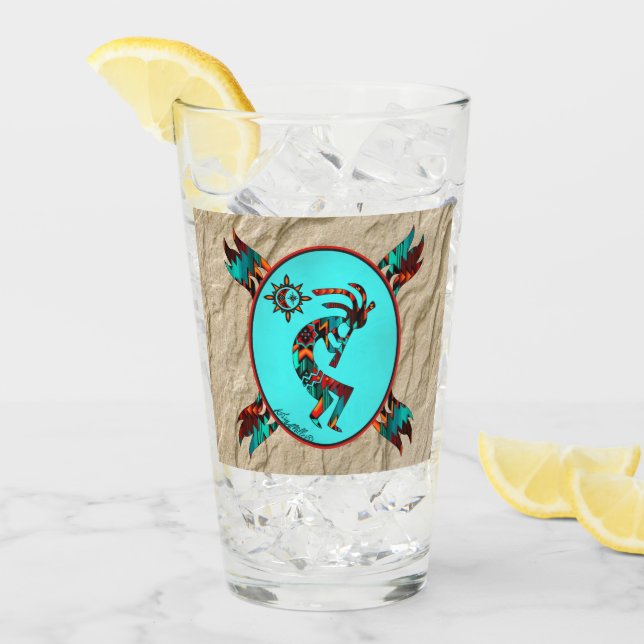 Southwest Kokopelli Glass Cup (Front Ice)