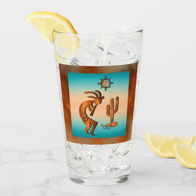 Southwest Kokopelli Glass Cup (Front Ice)