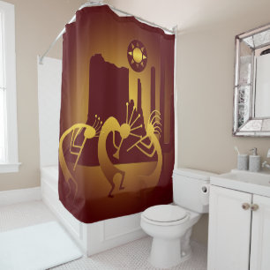 Southwest Kokopelli in Burgundy and Gold