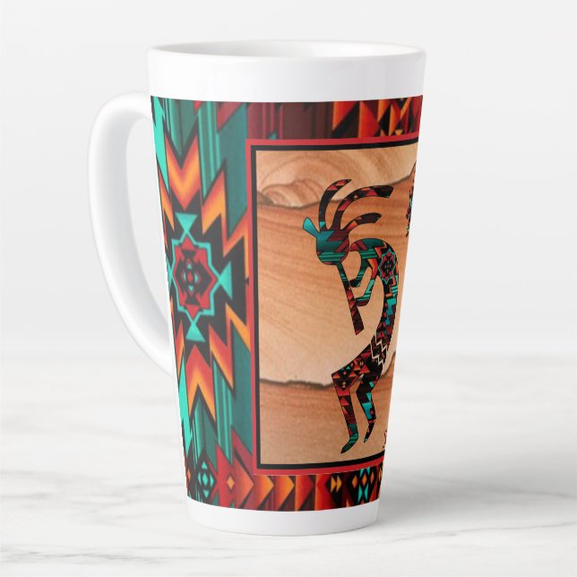 Southwest Kokopelli Latte Mug (Left Angle)