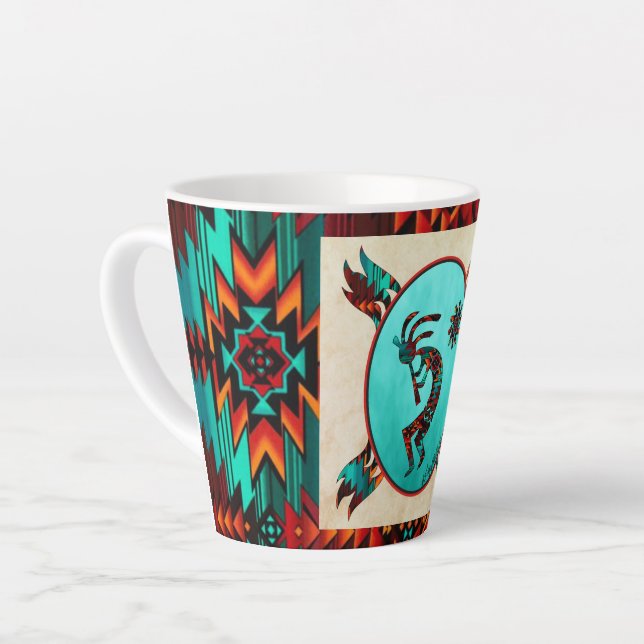 Southwest Kokopelli Latte Mug (Left Angle)