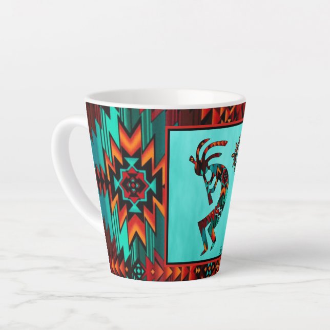 Southwest Kokopelli Latte Mug (Left Angle)