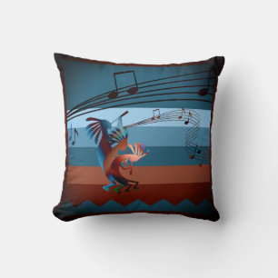 Southwest Kokopelli Music 2 16" Throw Pillow