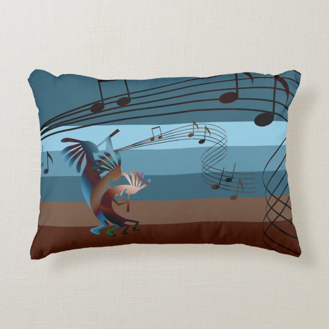 Southwest Kokopelli Music Accent Pillow (Front)