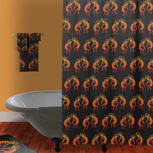 Southwest Kokopelli Pattern Orange And Black