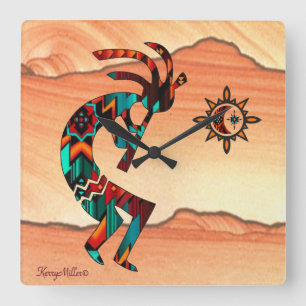 Southwest Kokopelli Square Wall Clock