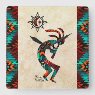 Southwest Kokopelli  Square Wall Clock
