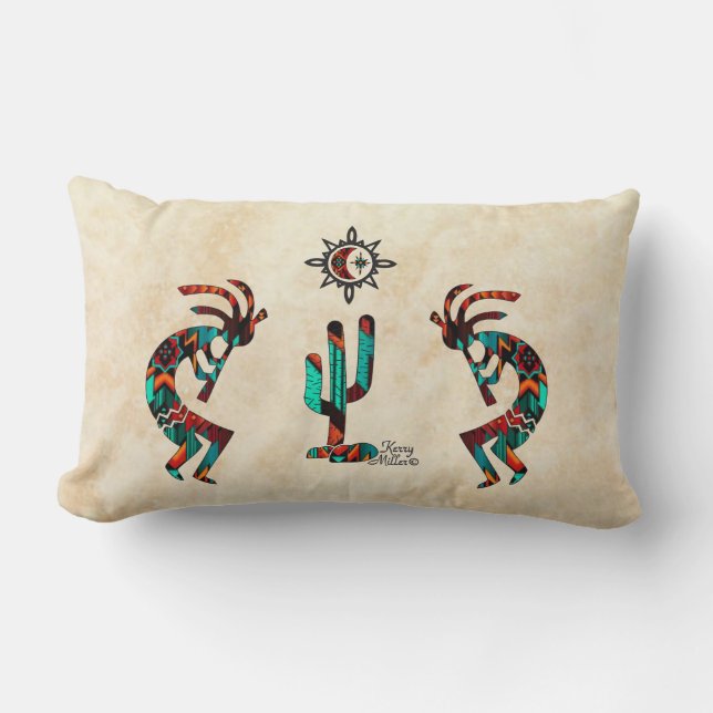 Southwest Kokopelli Throw Pillow (Front)