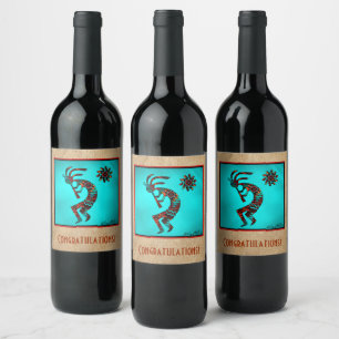 Southwest Kokopelli Wine Label