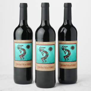 Southwest Kokopelli Wine Label