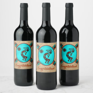 Southwest Kokopelli Wine Label