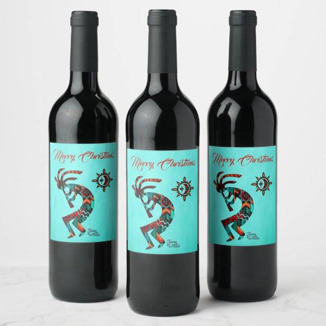 Southwest Kokopelli Wine Label (Bottles)