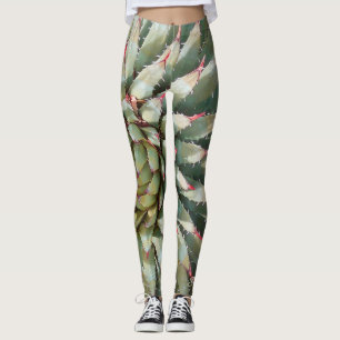 Southwest Leggings, Agave Green/Purple with Name Leggings