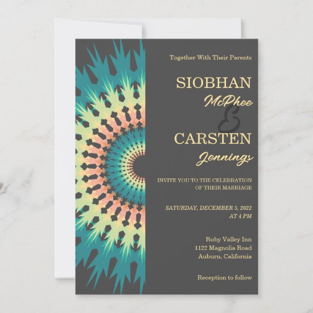 Southwest Mandala Wedding Invitation (Front)