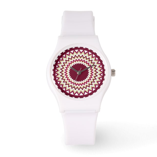 Southwest Maroon Zigzag Watch (Front)