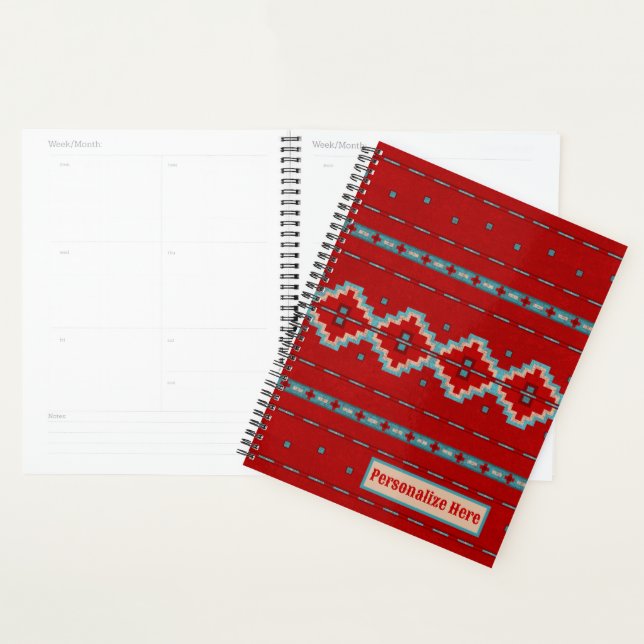 Southwest Mesas Red and Turquoise Personalized Planner (Display)
