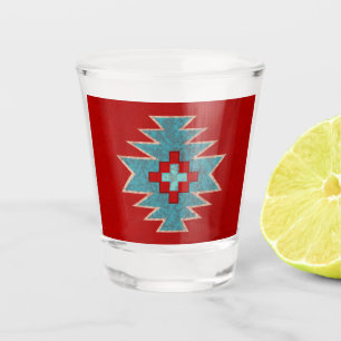 Southwest Mesas Red and Turquoise Shot Glass