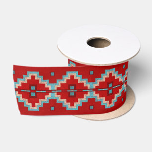 Southwest Mesas Red & Turquoise 3" Satin Ribbon