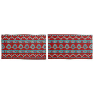 Southwest Mesas Red & Turquoise & Red Pillowcase