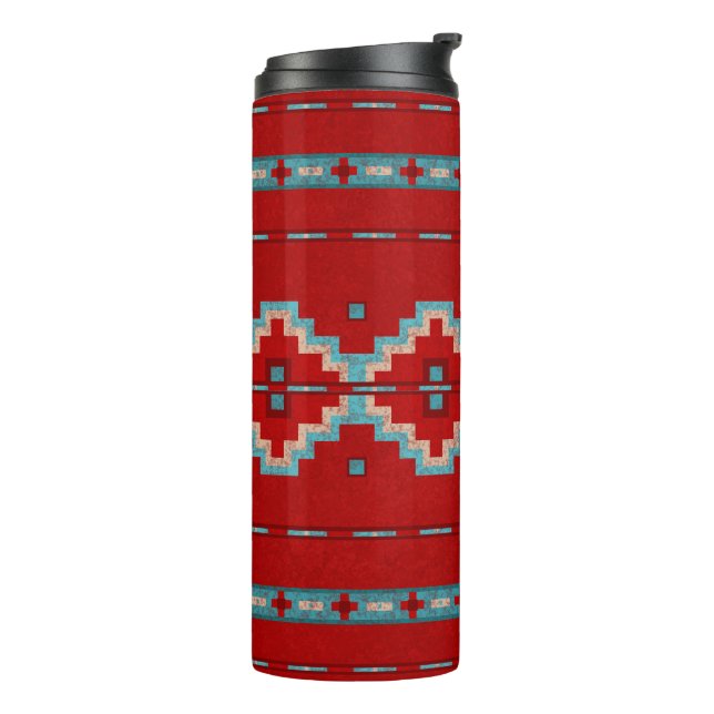 Southwest Mesas Red & Turquoise Thermal Tumbler (Rotated Left)