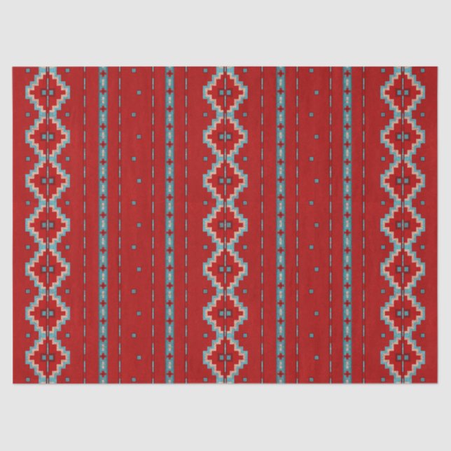 Southwest Mesas Red & Turquoise Tissue Paper (Front)