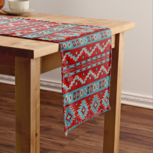 Southwest Mesas Turquoise & Red Table Runners