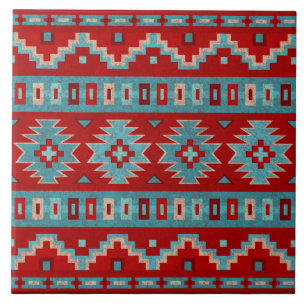 Southwest Mesas Turquoise & Red Tile