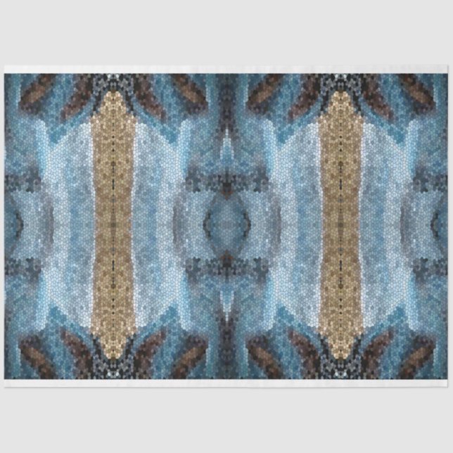 Southwest Mosaic Teal Background 2 Decoupage Tissue Paper (Front)