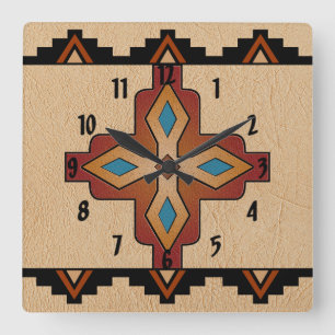 Southwest Motif Square Wall Clock