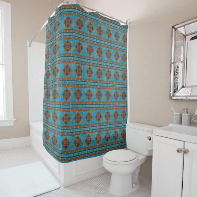 Southwest Mountain Peaks Turquoise Geometric (In Situ)