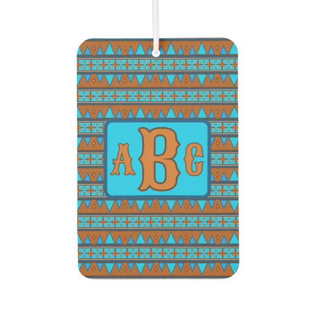 Southwest Mountain Peaks Turquoise Personalized Air Freshener (Front)