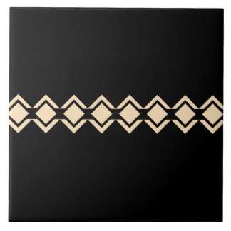 Southwest Native American Geometric Black and Tan Tile