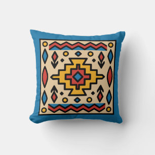 Southwest Native American Geometric Design Throw Pillow