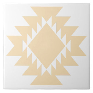 Southwest Native American Geometric White and Tan Tile