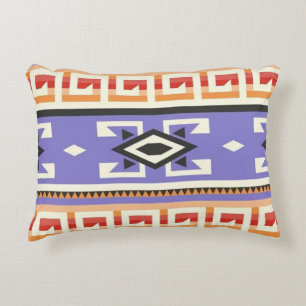 Southwest Native American Purple Vector Pattern Accent Pillow