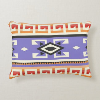 Southwest Native American Purple Vector Pattern Accent Pillow