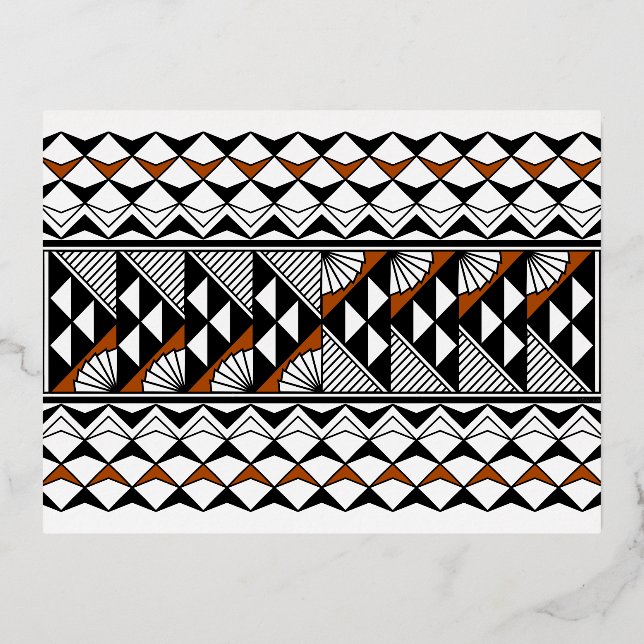 Southwest Native American Rain and Sun Design 2 Foil Holiday Postcard (Front)