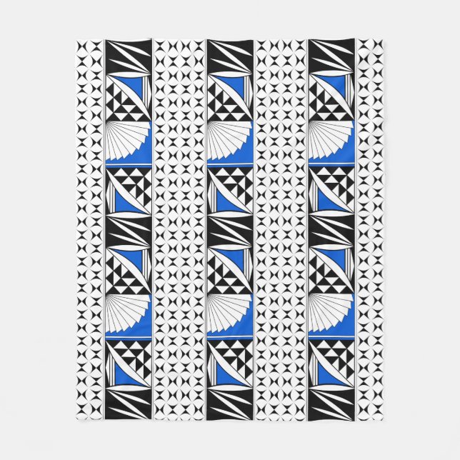 Southwest Native Sunrise in Blue Fleece Blanket (Front)