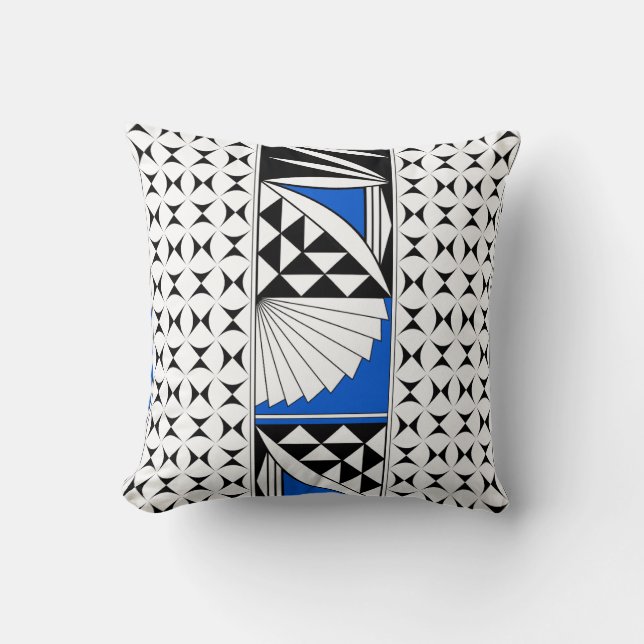 Southwest Native Sunrise in Blue Throw Pillow (Front)