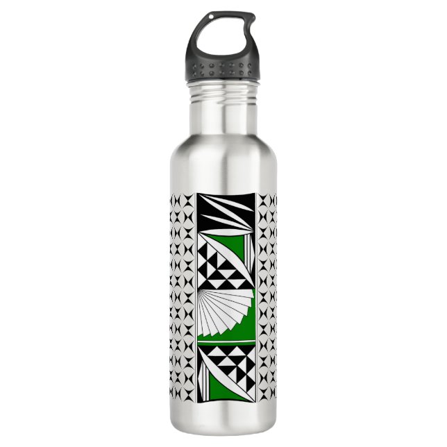 Southwest Native Sunrise in Green 710 Ml Water Bottle (Front)