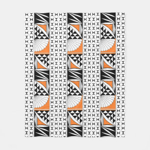 Southwest Native Sunrise in Orange Fleece Blanket