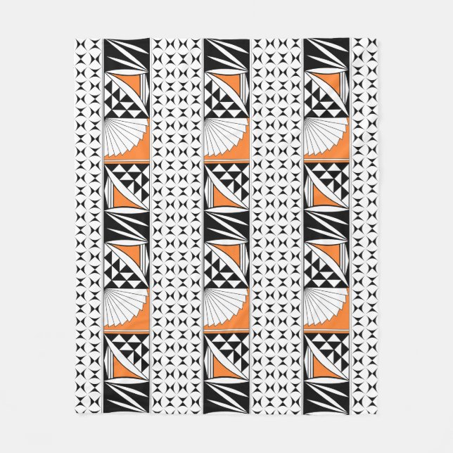 Southwest Native Sunrise in Orange Fleece Blanket (Front)