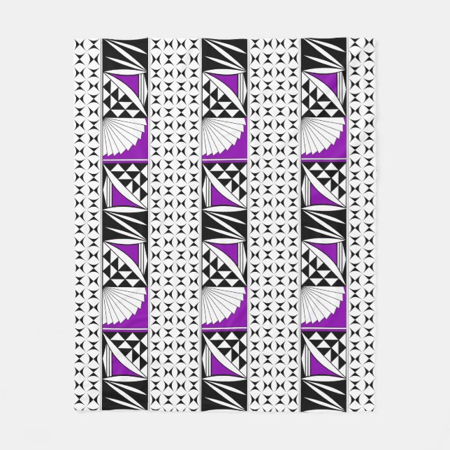 Southwest Native Sunrise in Purple Fleece Blanket (Front)