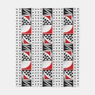 Southwest Native Sunrise in Red Fleece Blanket