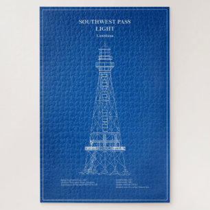 Southwest Pass Lighthouse - Louisiana – AD Jigsaw Puzzle
