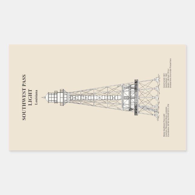 Southwest Pass Lighthouse - Louisiana - SBD Sticker (Front)