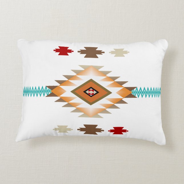 Southwest Pattern 2b - change colour Accent Pillow (Back)